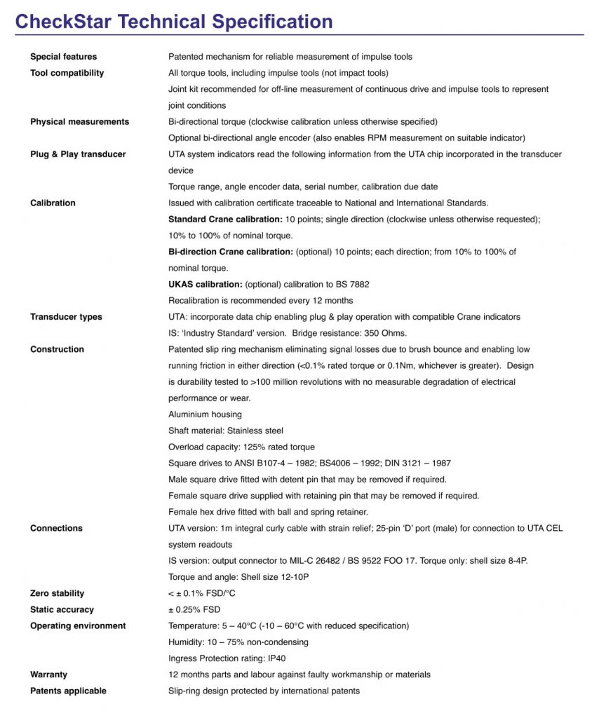 Checkstar-Rotary-Transducer_specification